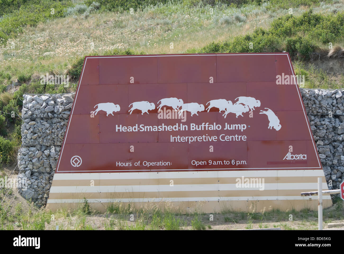 Head-Smashed-In Buffalo Jump, UNESCO-Weltkulturerbe Stockfoto