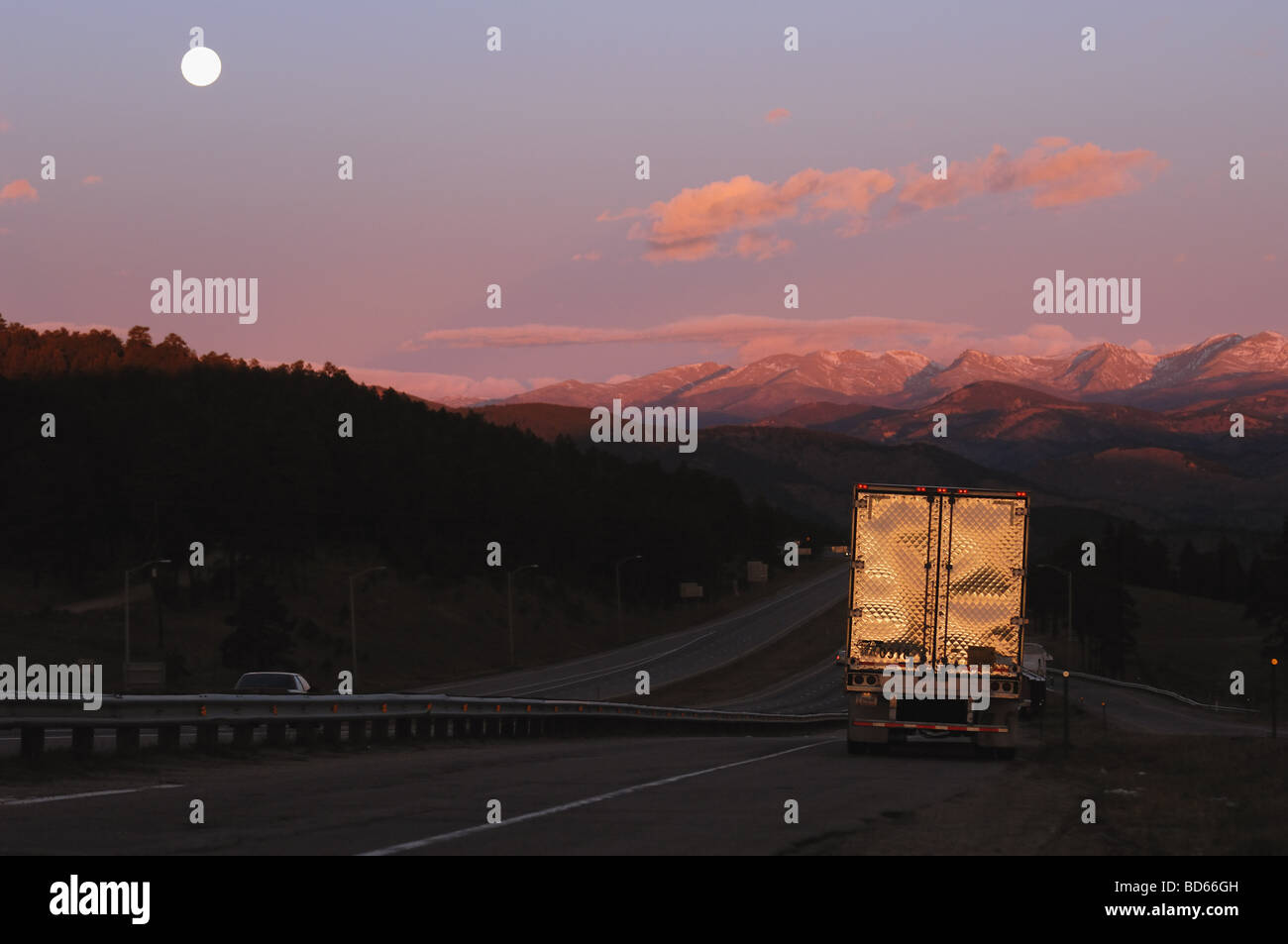 18-Wheeler Big Rig Truck Stockfoto