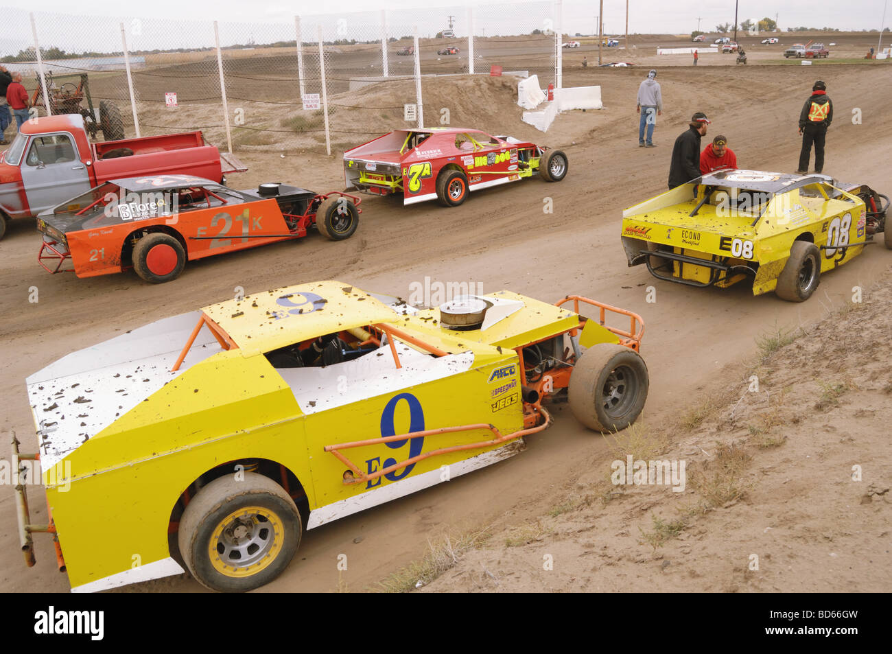 Stock Car Racing Fahrzeuge Stockfoto