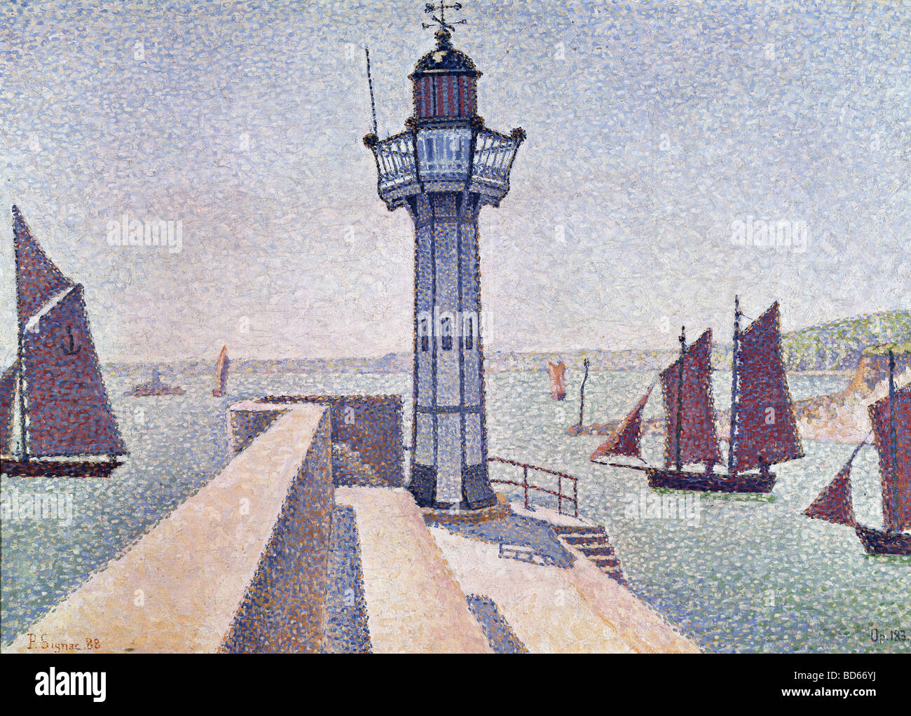 Bildende Kunst, Signac, Paul, (1863-1935), Malerei, "Portrieux, Le Phare", 1888, Rijksmuseum Kröller-Müller, Otterlo, Französisch, n Stockfoto