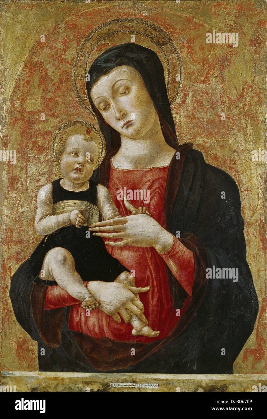 Bildende Kunst, Vivarini, Bartolomeo (ca. 1432 - circa 1499), Gemälde "Madonna mit Kind", Museo Correr, Venedig, 15. Jahrhundert Stockfoto