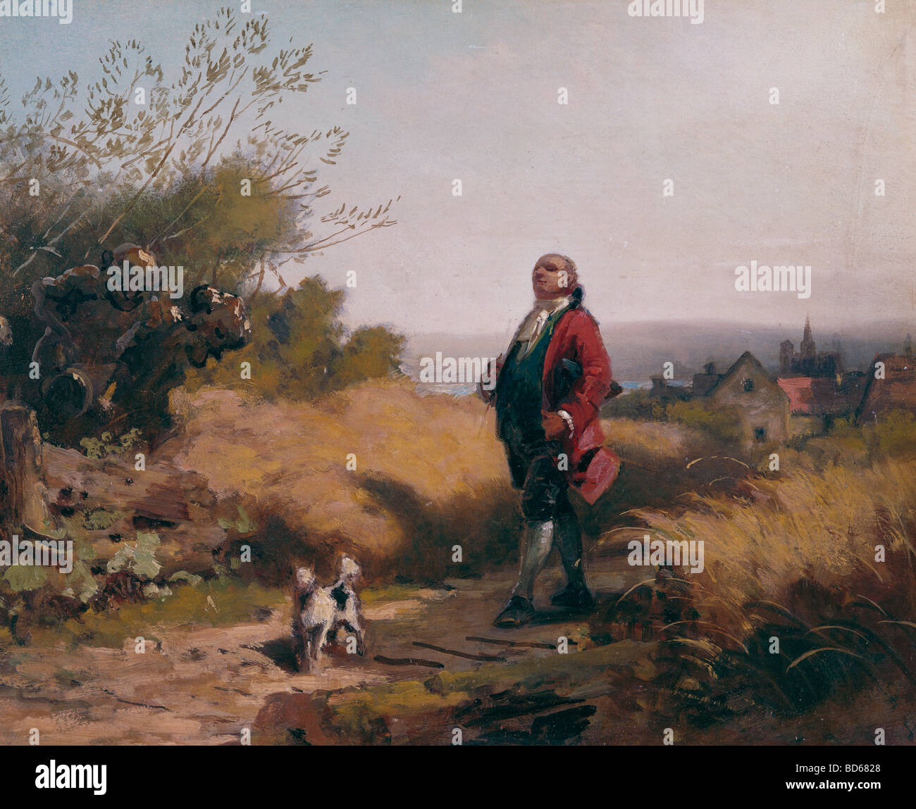 Bildende Kunst, Spitzweg, Carl (1808 – 1885), Malerei, "Der Gutsherr" (The Laird), Öl auf Holz, 24,5 cm x 31 cm, von der Heydt Mu Stockfoto