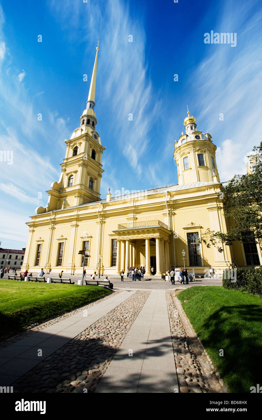 Die Peter und Paul Kathedrale in der Peter- und Paul-Festung in St. Petersburg, Russland. Stockfoto