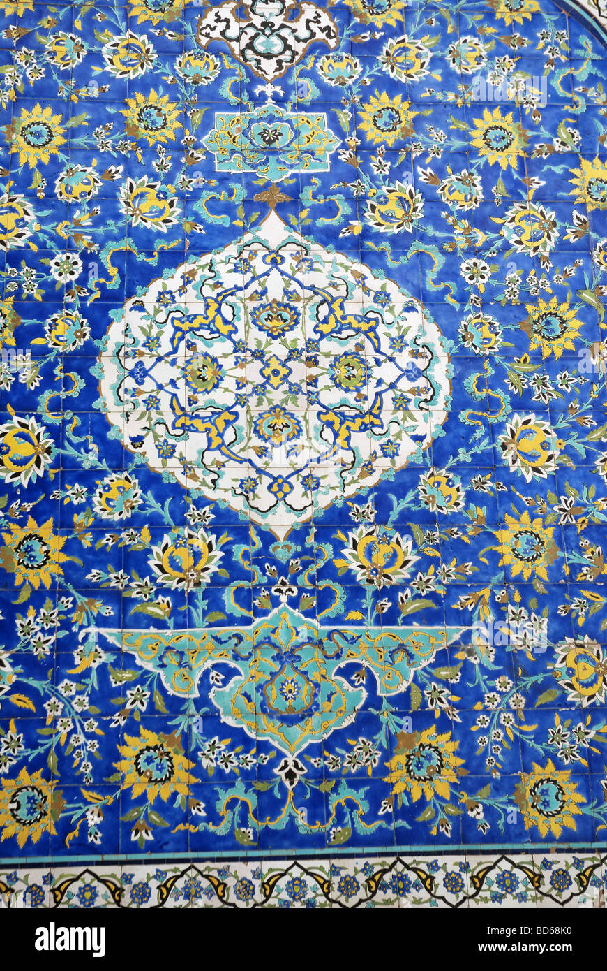 Blau gekachelten Mosaiken, Esfahan (Isfahan) Iran Stockfoto