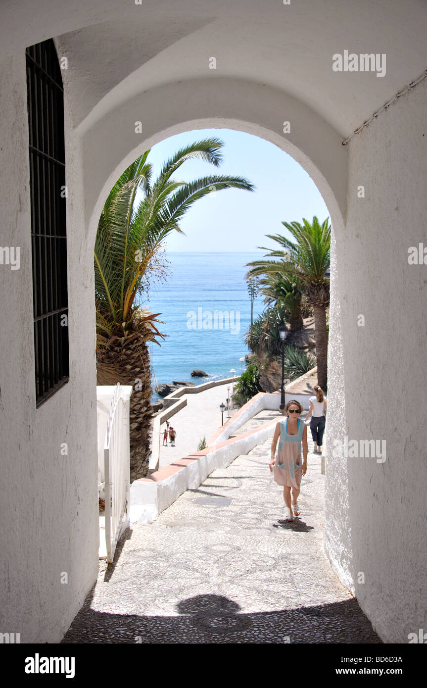 Weg zur Playa Calahonda, Nerja, Costa Del Sol, Provinz Malaga, Andalusien, Spanien Stockfoto