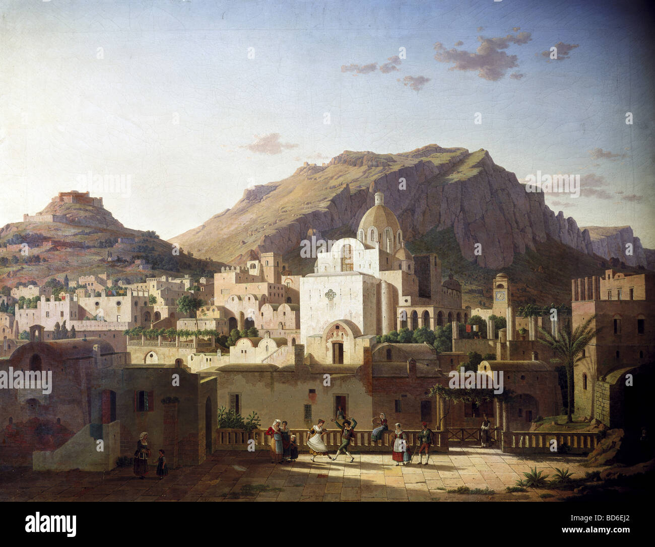Bildende Kunst, Klenze Leo von (1784-1864), Malerei, 'Ansicht von Capri", Öl auf Leinwand, 1820, München, Stadtmuseum, Klassizismus, lan Stockfoto