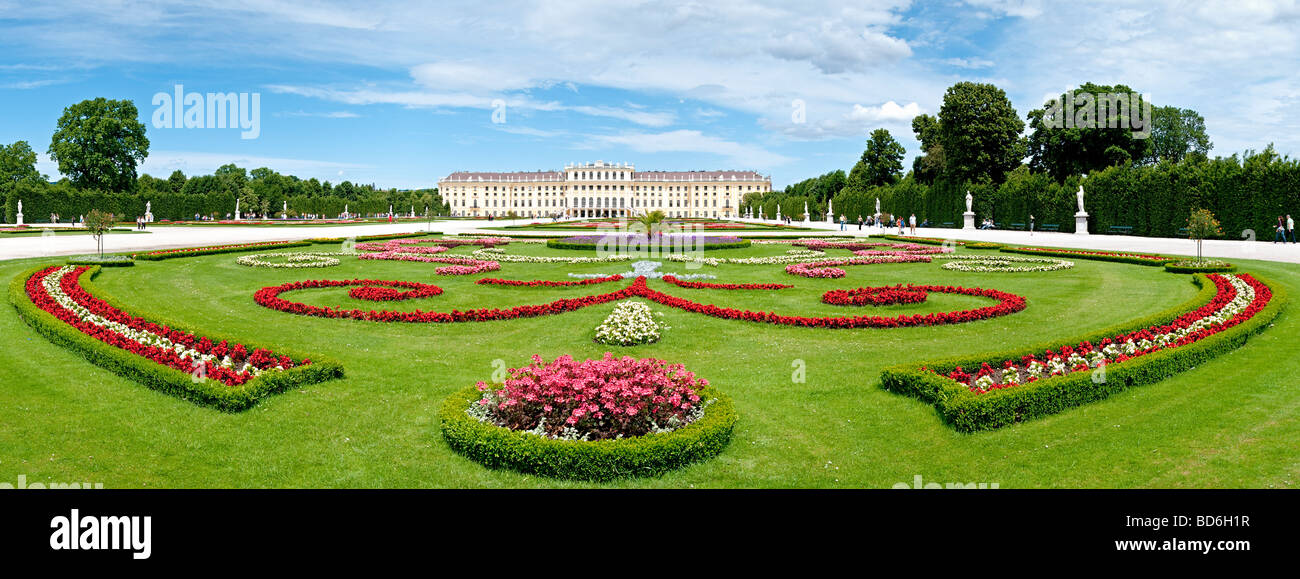 Panorama von Schönbrunn die Habsburg-Hofburg Wien Stockfoto