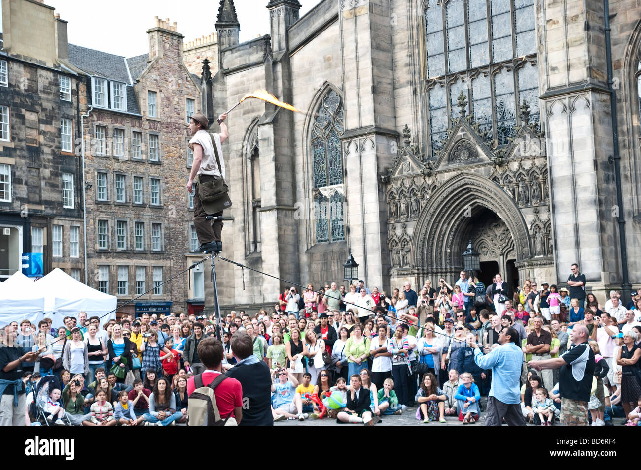 Straßenkünstler auf der Royal Mile von Edinburgh während der Fringe Festival 2009, Schottland, UK Stockfoto