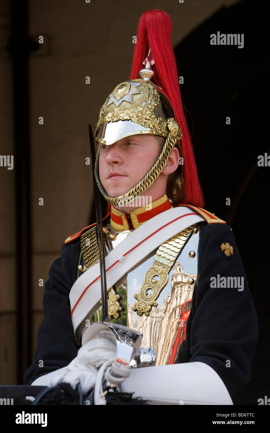 Trooper von der Blues and Royals Household Cavalry Horseguards London England Great Britain Freitag, 3. Juli 2009 Stockfoto