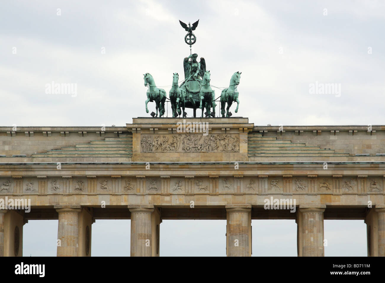 Quadriga auf dem Brandenburger Tor in Berlin, Deutschland. Stockfoto