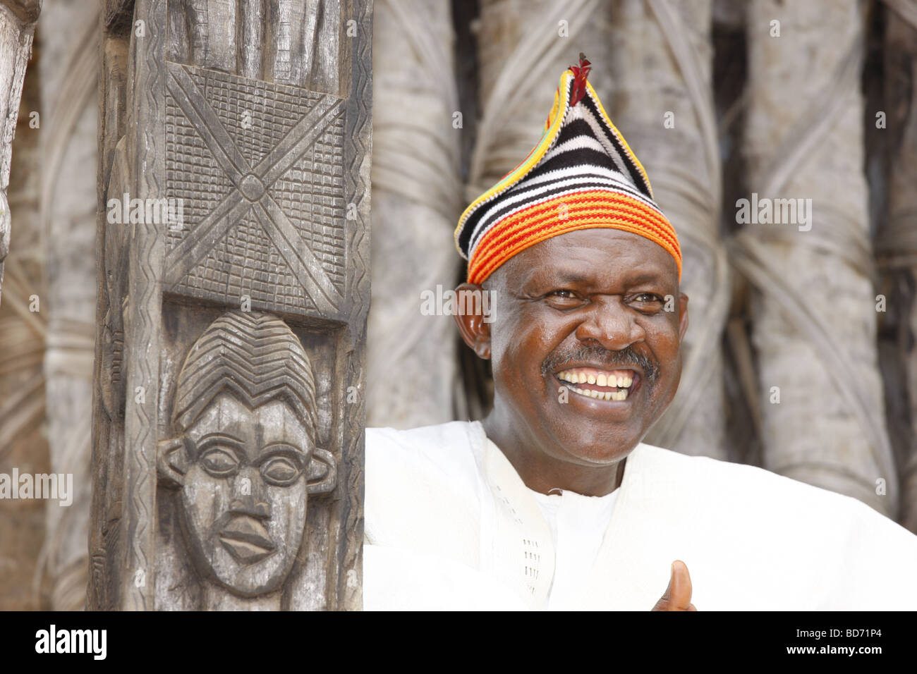 FON Abumbi II., Herrscher und Richter, Chef Gehöft, Bafut, West-Kamerun, Kamerun, Afrika Stockfoto