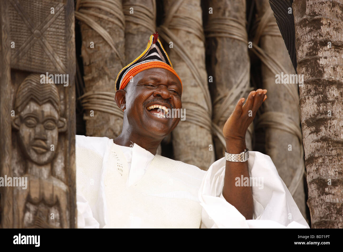 FON Abumbi II., Herrscher und Richter, Chef Gehöft, Bafut, West-Kamerun, Kamerun, Afrika Stockfoto