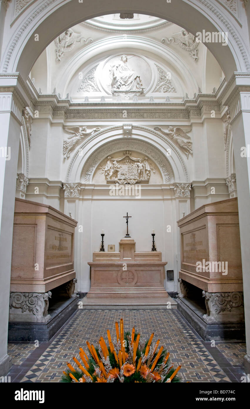 München, Bayern, Deutschland. Theatinerkirche - Interieur der Kirche St. Cajetan (1662-1768) Stockfoto