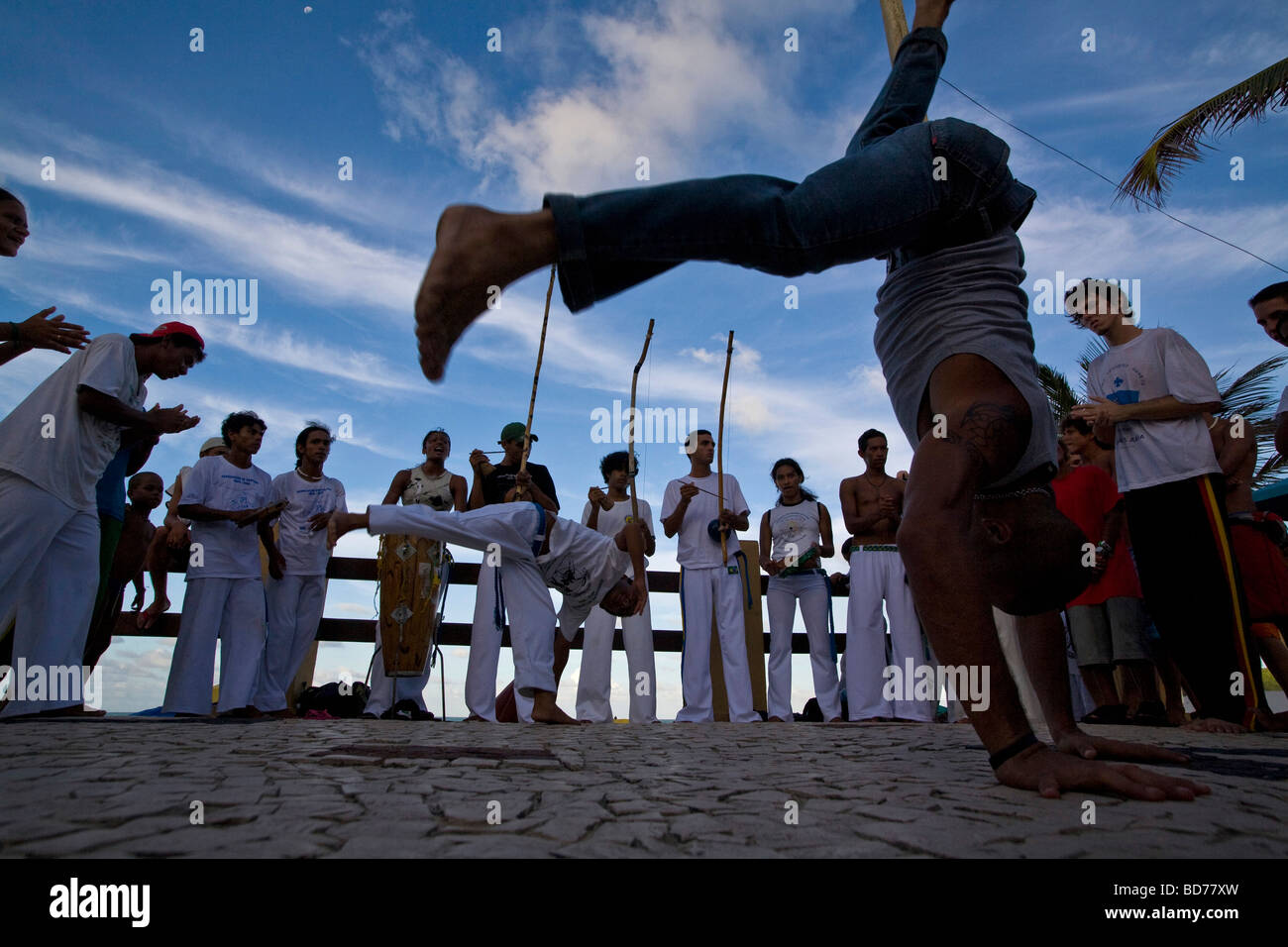 Roda de Capoeira Afro brasilianischen kulturelle Traditionen mischen von Kampf und Tanz Brasilien Stockfoto