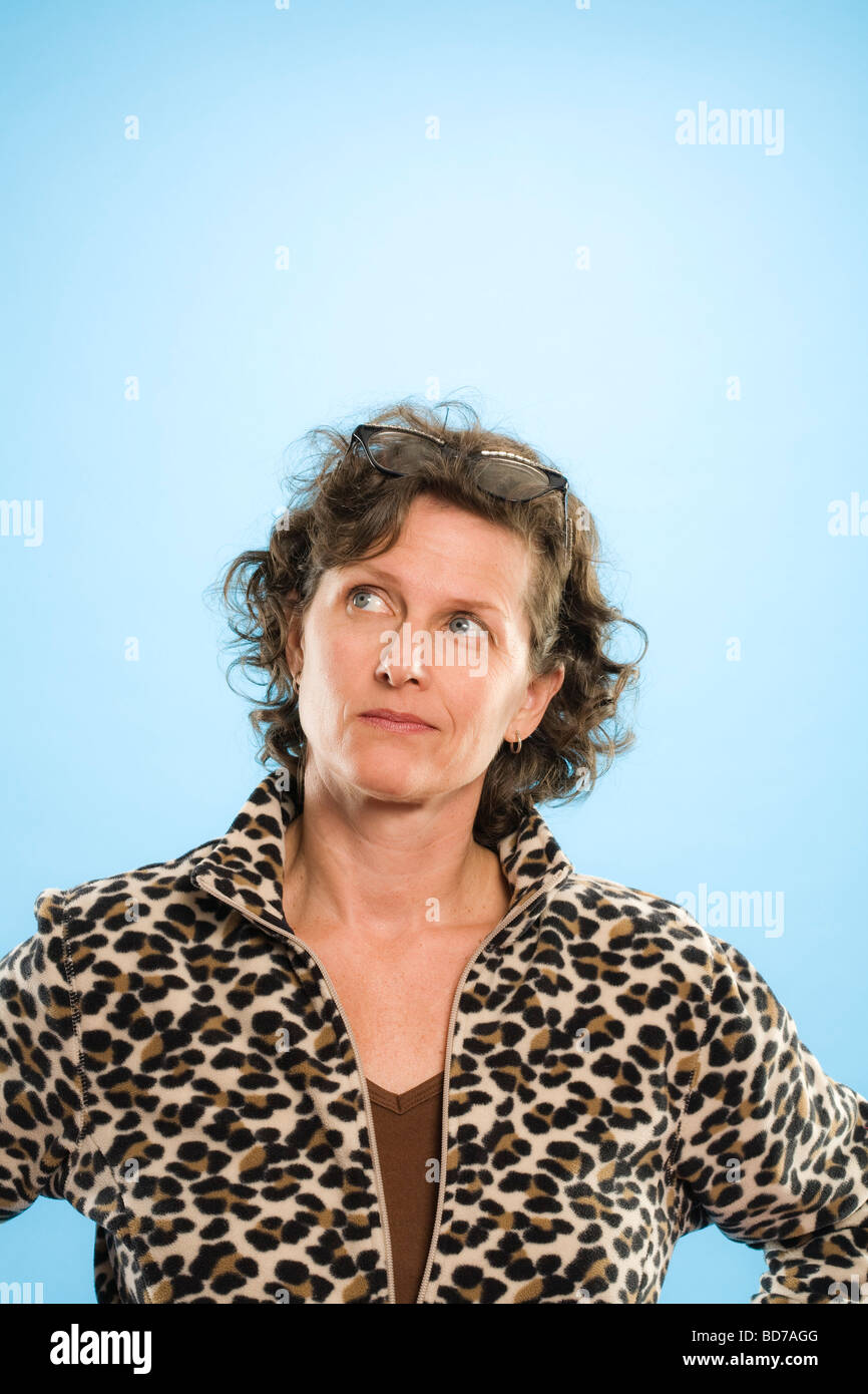 Kontemplative Frau Stockfoto