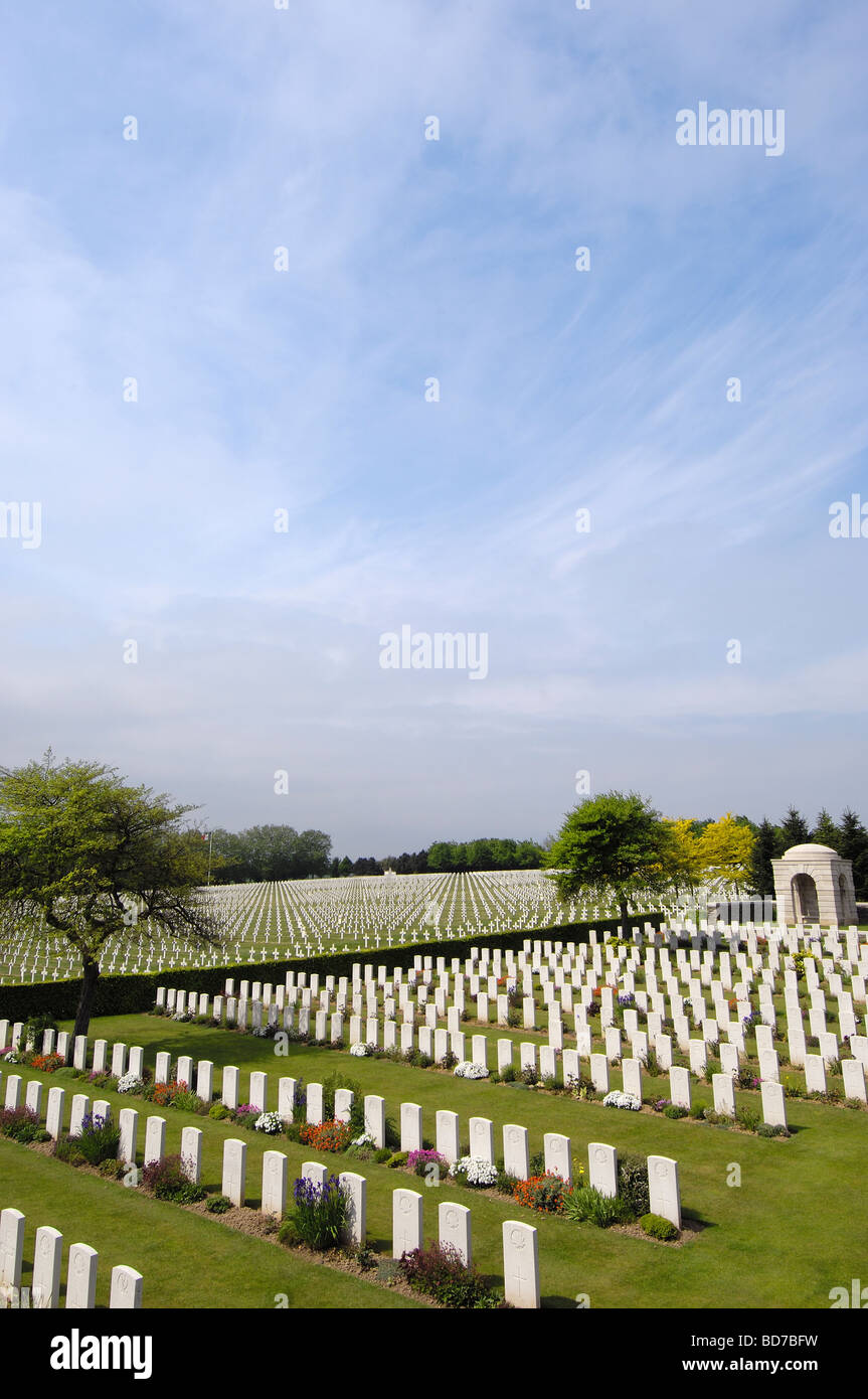 La Targette französischen ersten Weltkrieg Friedhof Pas De Calais Somme Tal Frankreich Stockfoto