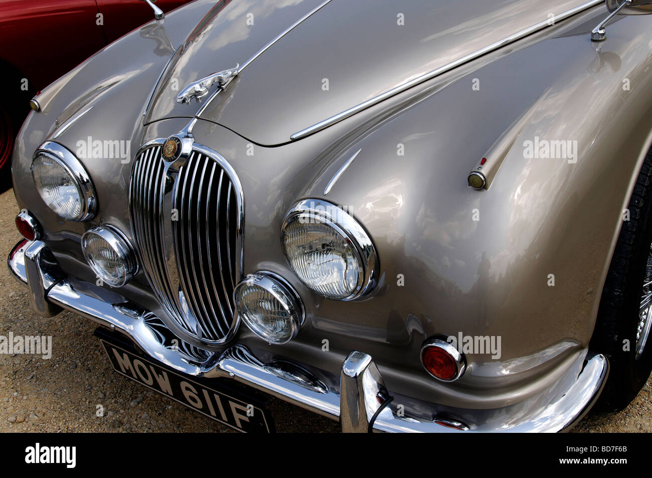 Jaguar Mark 2 Motorhaube Grill & symbol Stockfoto