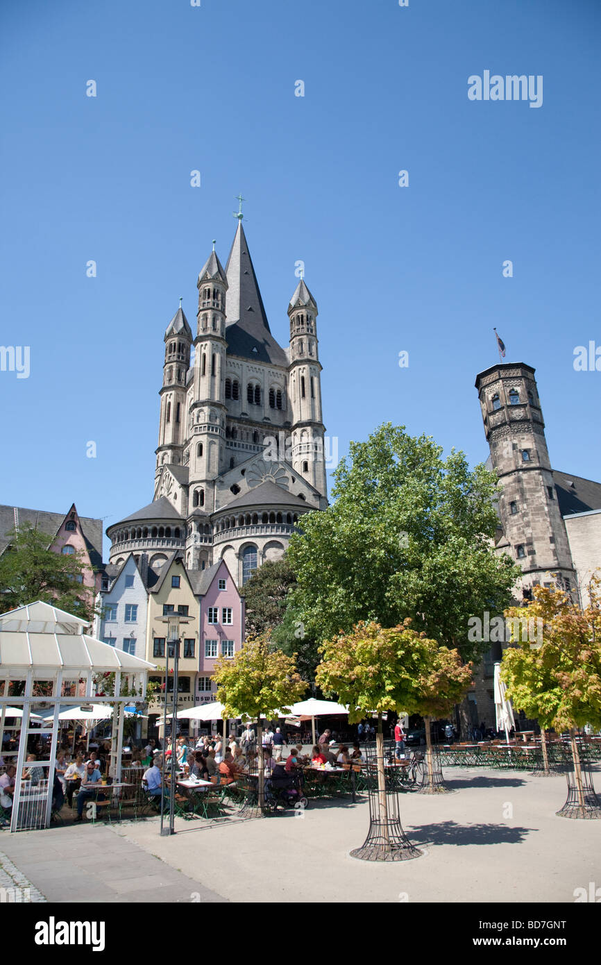 Brutto-St. Martin Kirche Rheingarten Altstadt Altstadt Köln Stockfoto