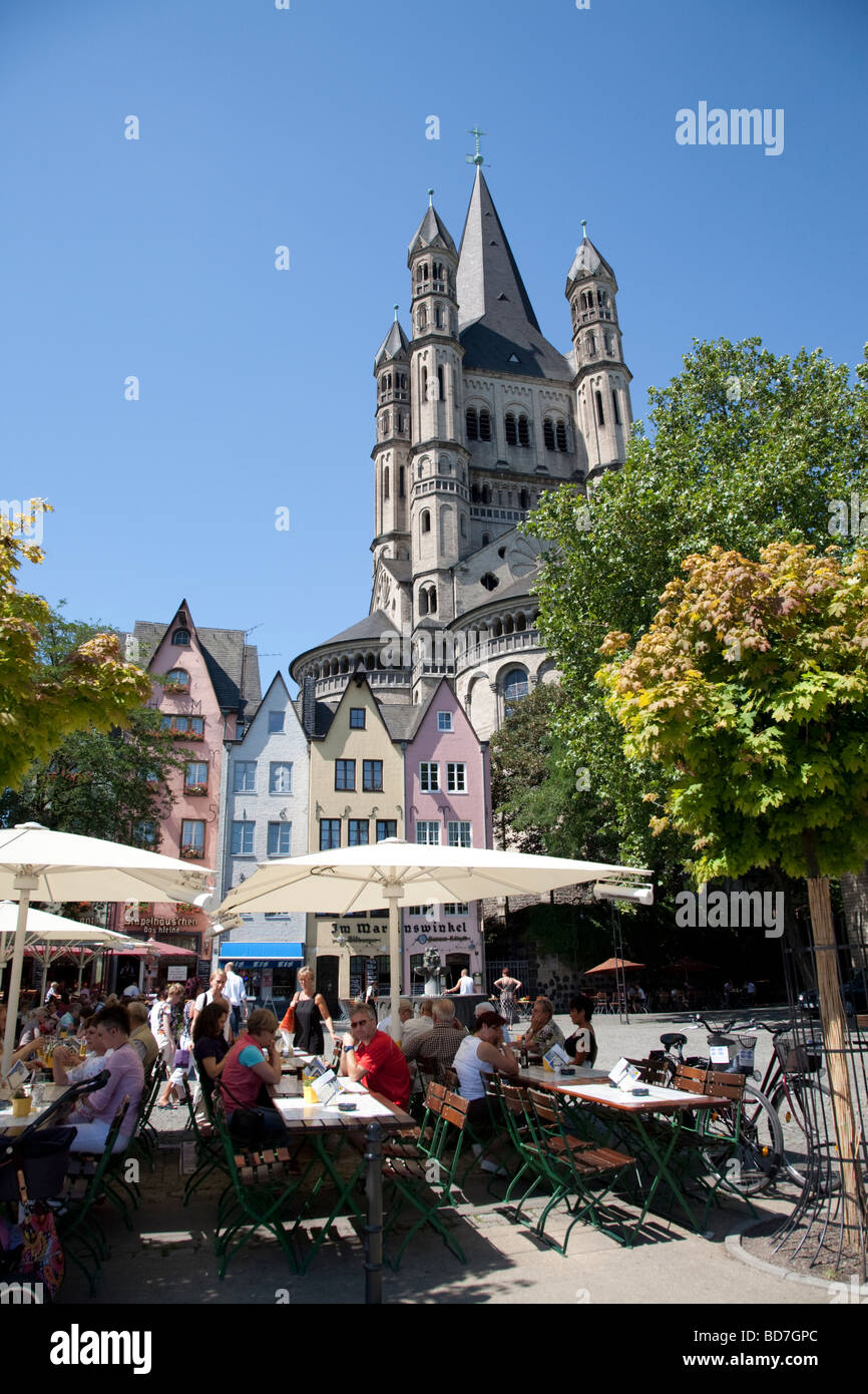 Brutto-St. Martin Kirche Rheingarten Altstadt Altstadt Köln Stockfoto