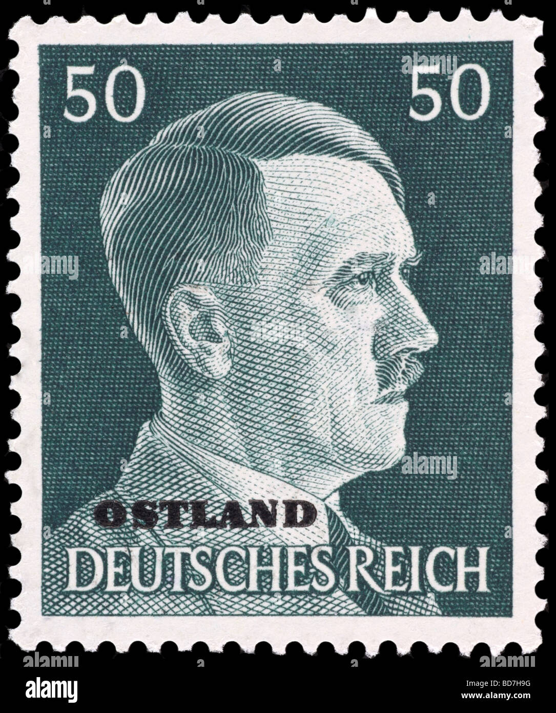 Adolf Hitler auf Deutsche Briefmarke Stockfoto