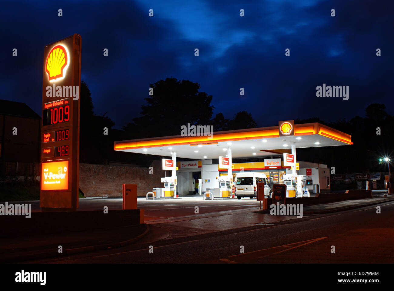 Shell-Tankstelle Stockfoto