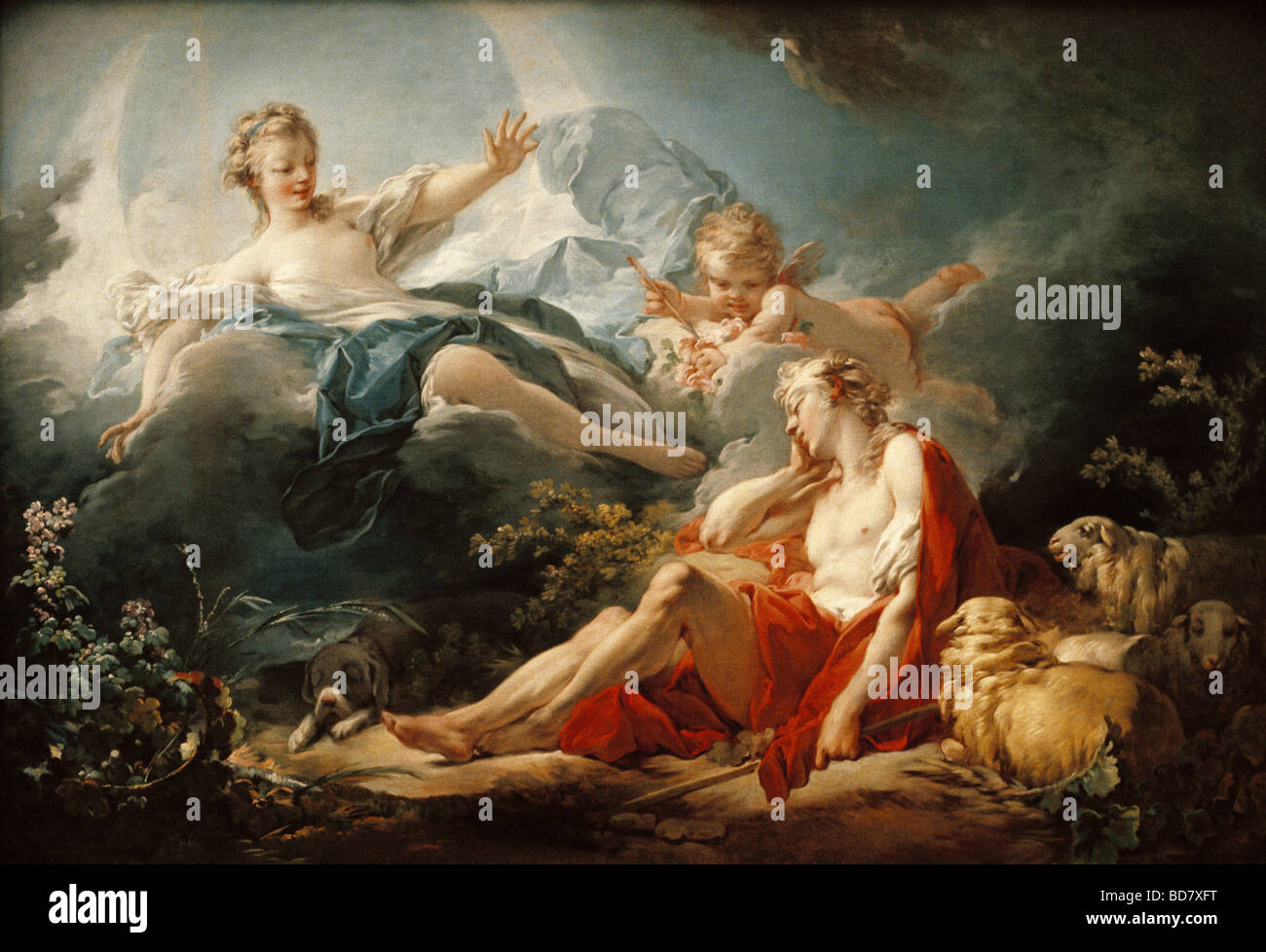 Bildende Kunst, Boucher, Francois, (1703 - 1770), Malerei, 'Diana und Endymion", Frankreich, 18. Jahrhundert, Artist's Urheberrecht nicht gelöscht werden Stockfoto