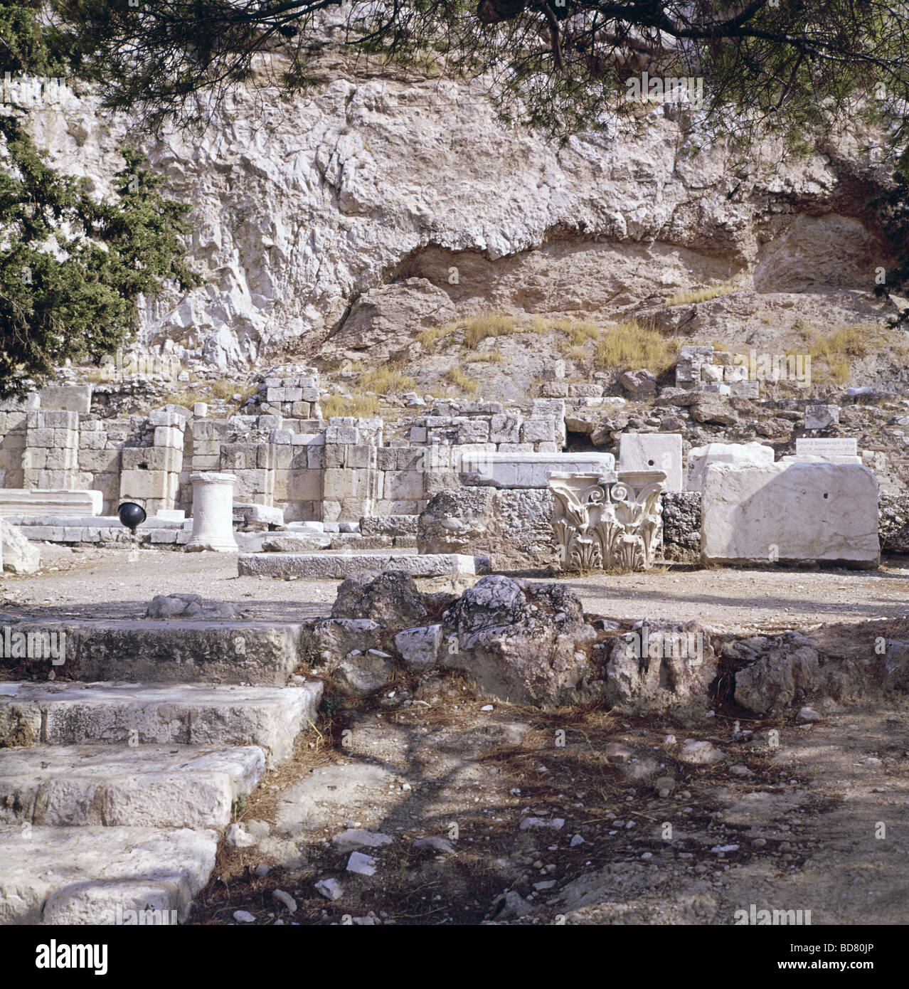 Geographie/Reise, Griechenland, Athen, Akropolis, Asclepieion, erbaut im 4. Jahrhundert v. Chr., Aussicht, Stockfoto