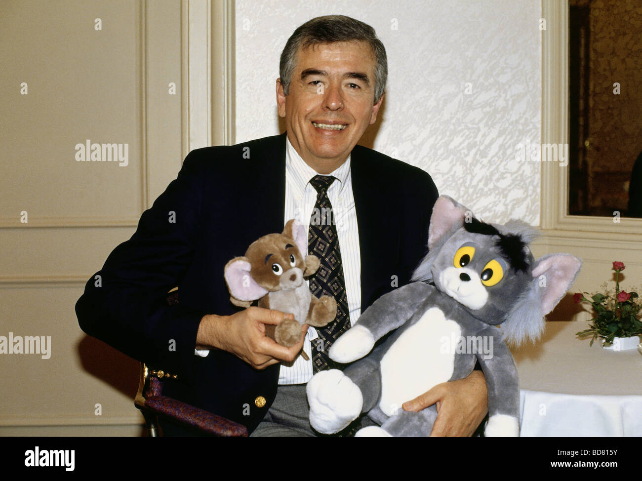 Roman, Phil, * 21.12.1930, US-amerikanischer Regisseur und Produzent, halbe Länge, Vorstellung des Films "Tom und Jerry", München, 28.9.1992, Stockfoto