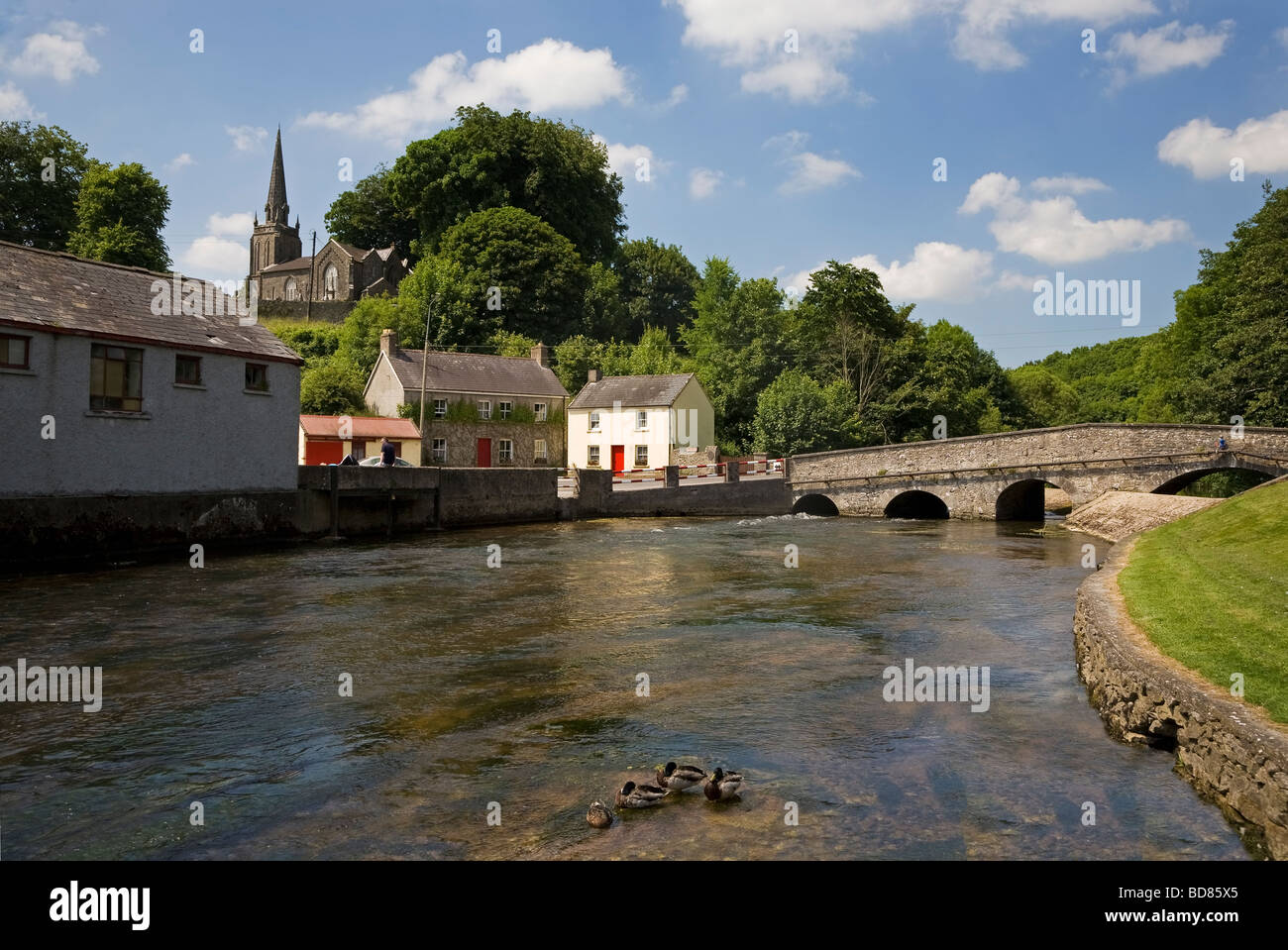 Awbeg Fluss und Brücke, Castletownroche, County Cork, Irland Stockfoto