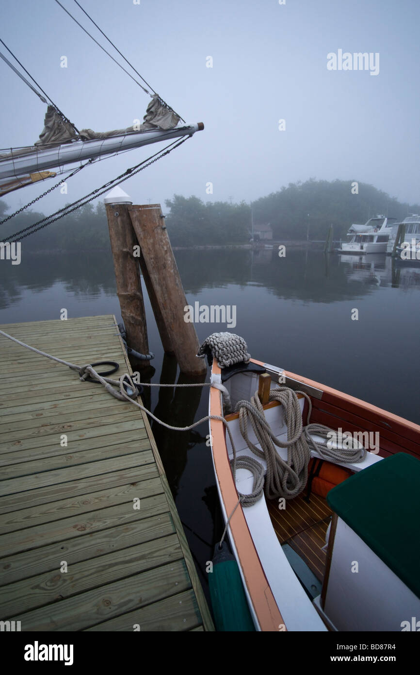 Schiffe im Nebel Rockland Maine USA Stockfoto