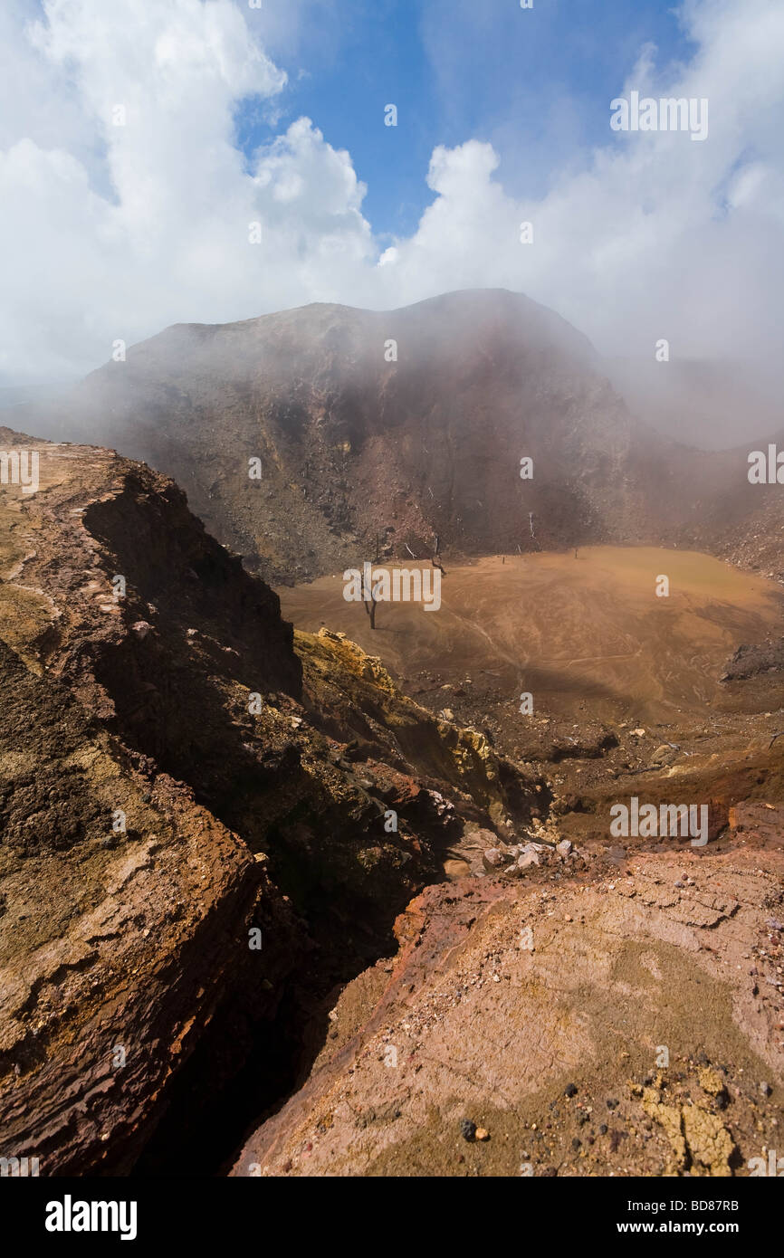 Eine flache Ebene am unteren Rand eines der Krater des Mount Garet Gaua Vanuatu Asche Stockfoto