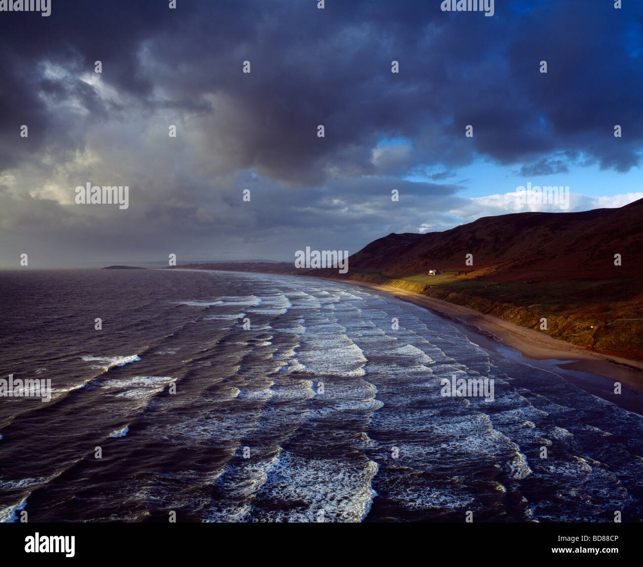 Rhossili Bay auf der Gower, Rhossili, Swansea, Wales Stockfoto