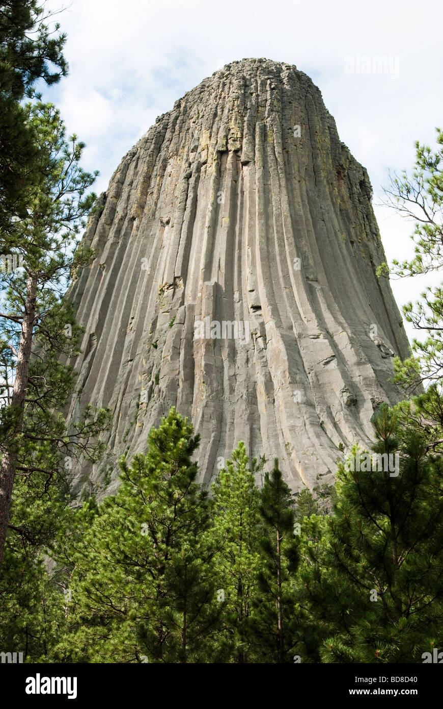 Ansicht des Devils Tower National Monument in Wyoming Stockfoto