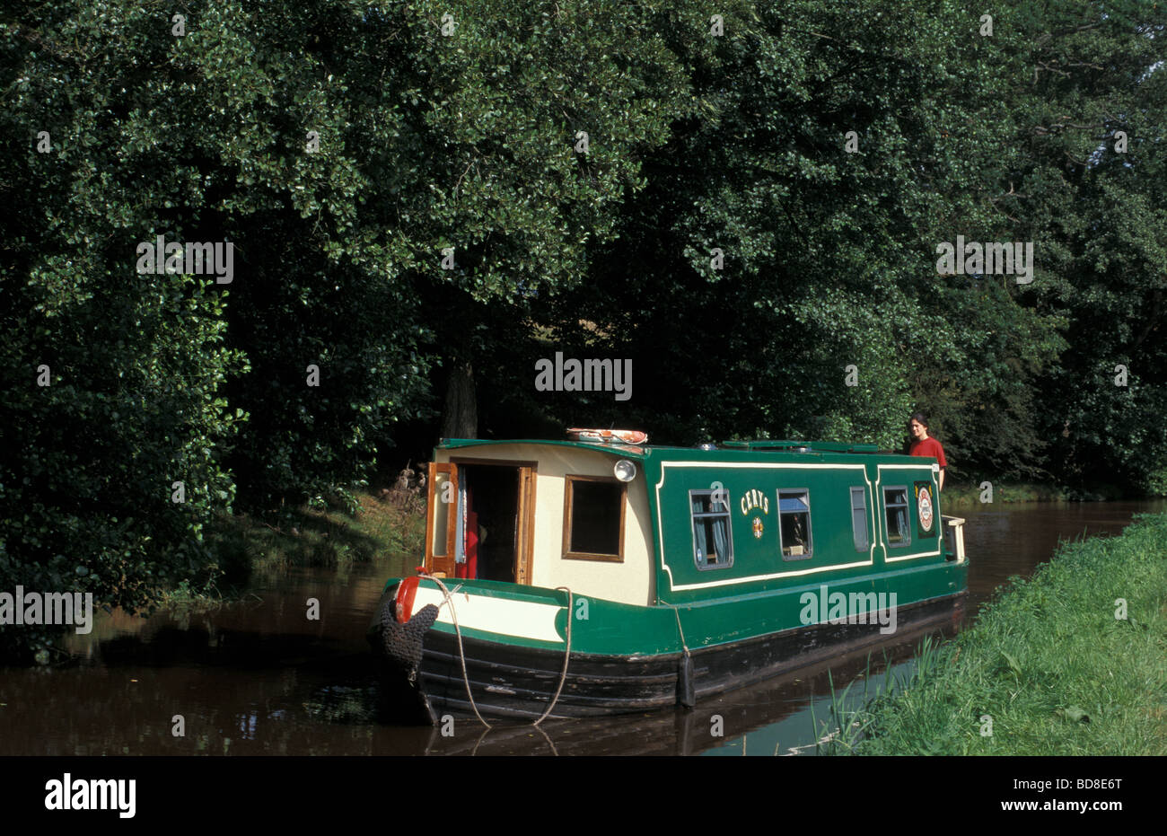 Narrowboat auf der Brecon Canal Monmouth in Wales Stockfoto