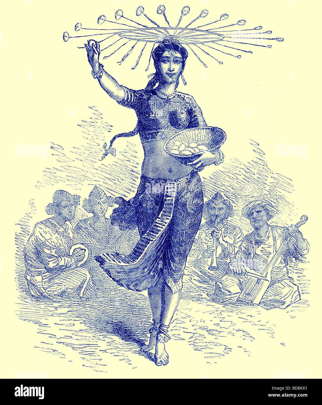 Indischen Tanz Mädchen das Ei dance Illustration von Cassell s Illustrated History of India von James Grant c 1896 Stockfoto