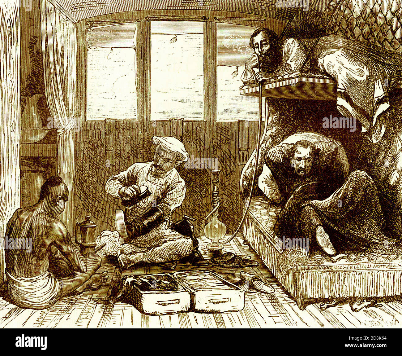 Bahn Reisen in Indien Abbildung von Cassell s Illustrated History of India von James Grant c 1896 Stockfoto