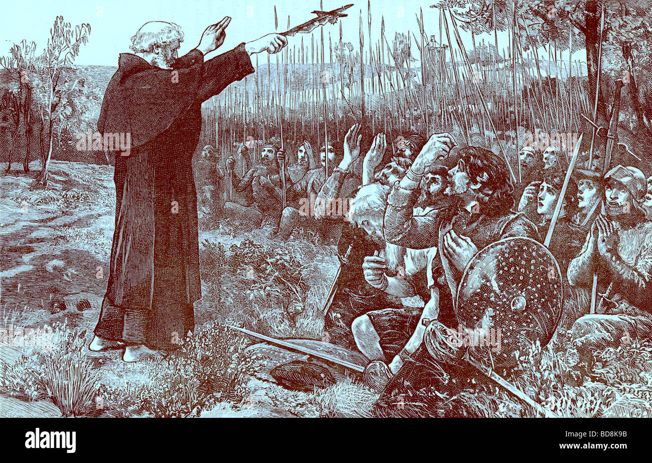 Der Abt Inchaffray Segen die Schotten vor der Schlacht von Bannockburn Stockfoto