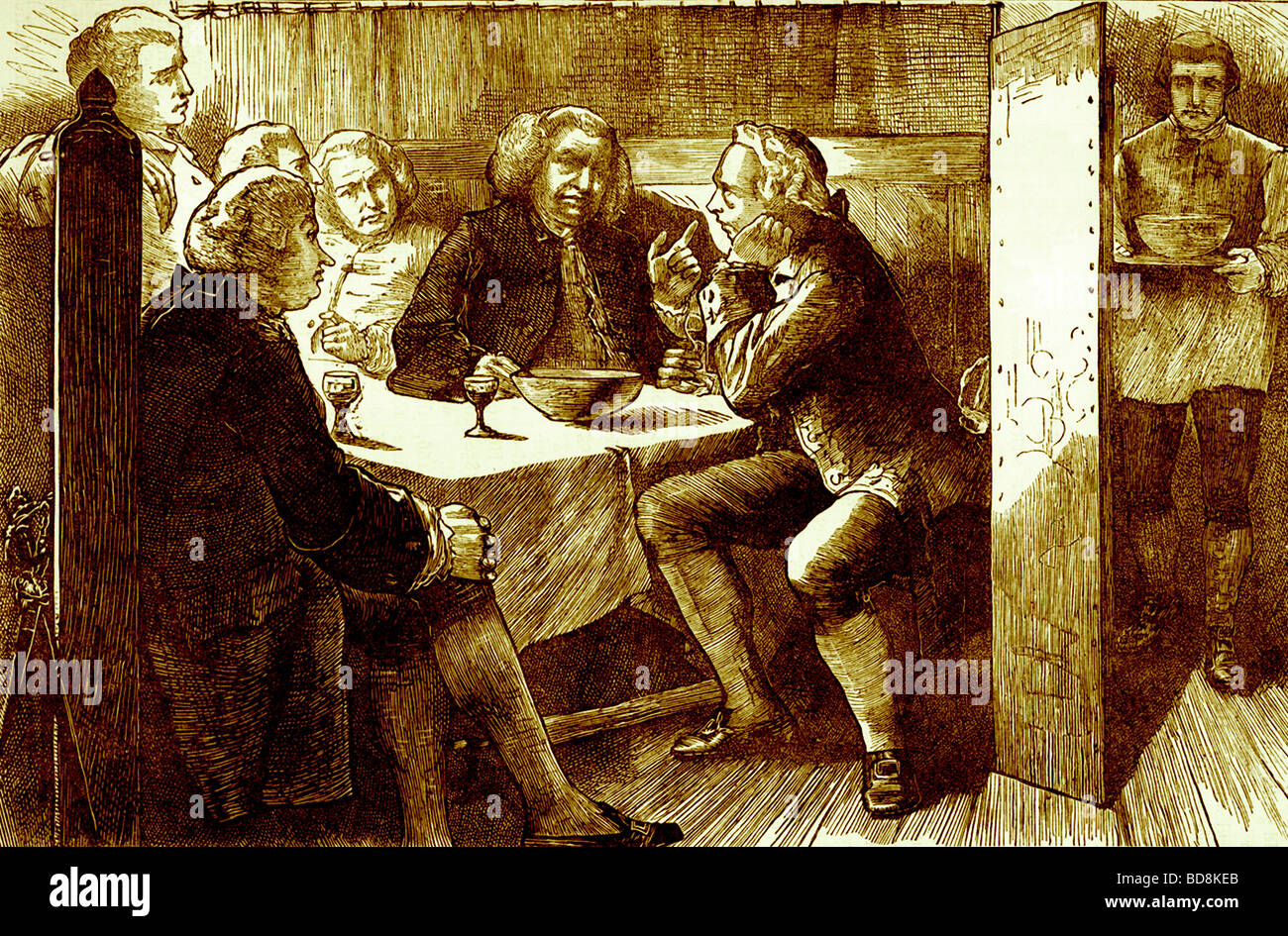 Ein Abend mit Dr. Johnson in der Mitre-Abbildung von Old und New London durch Edward Walford Cassell c 1880 Stockfoto