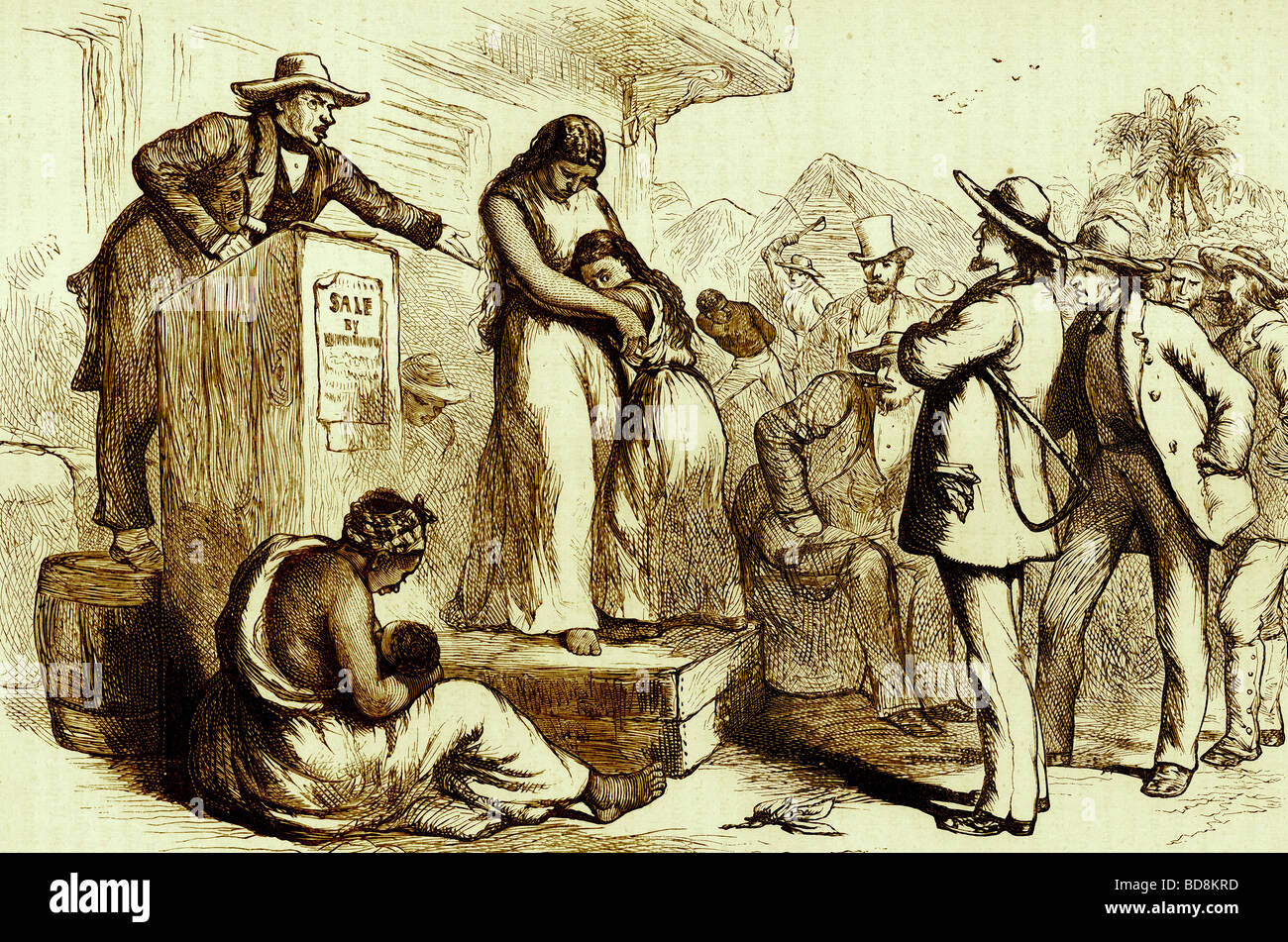 Ein Slave-Auktion Illustration von Cassell s Geschichte der Vereinigten Staaten von Edward Ollier c 1900 Stockfoto