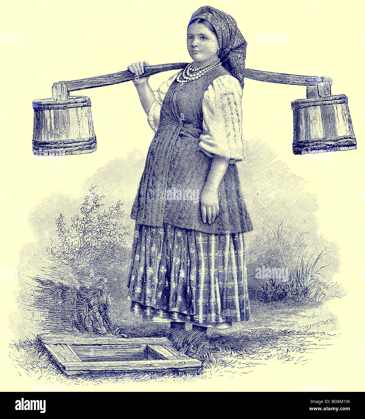 Ein Bauernmädchen Russland Illustration von russischen Bilder von Thomas Michell religiöses Traktat-Gesellschaft 1889 Stockfoto