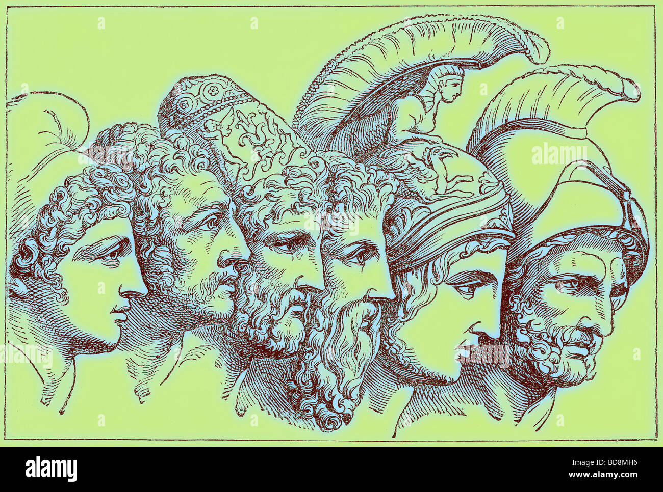 Helden des Trojanischen Krieges Stockfoto