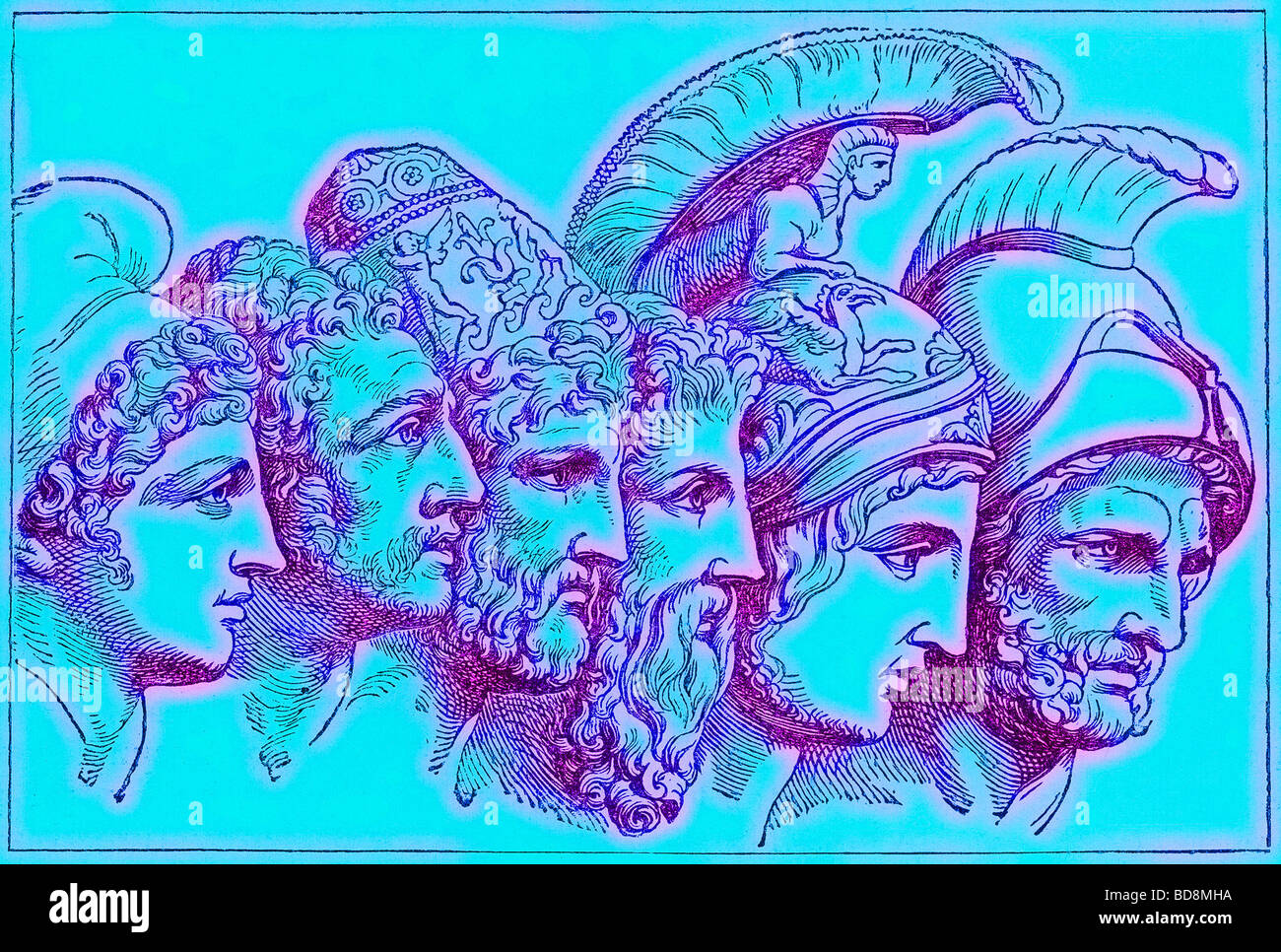 Helden des Trojanischen Krieges Stockfoto