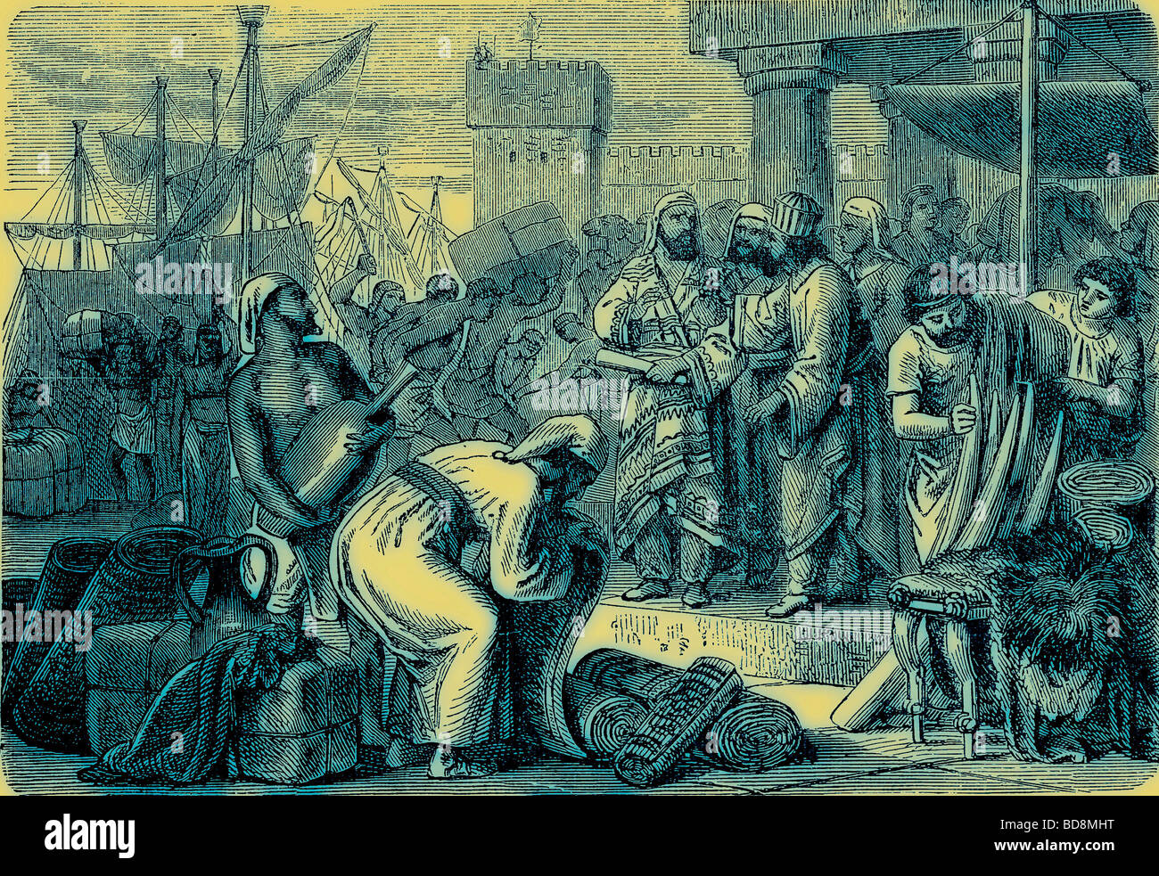 Phönizische Kaufleute und Händler Illustration aus der illustrierten Geschichte der Welt Ward Lock C 1880 Stockfoto