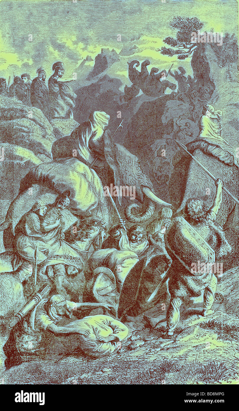 Hannibal die Alpen in Italien Illustration aus The Illustrated History of die Welt Ward Lock c 1880 Stockfoto
