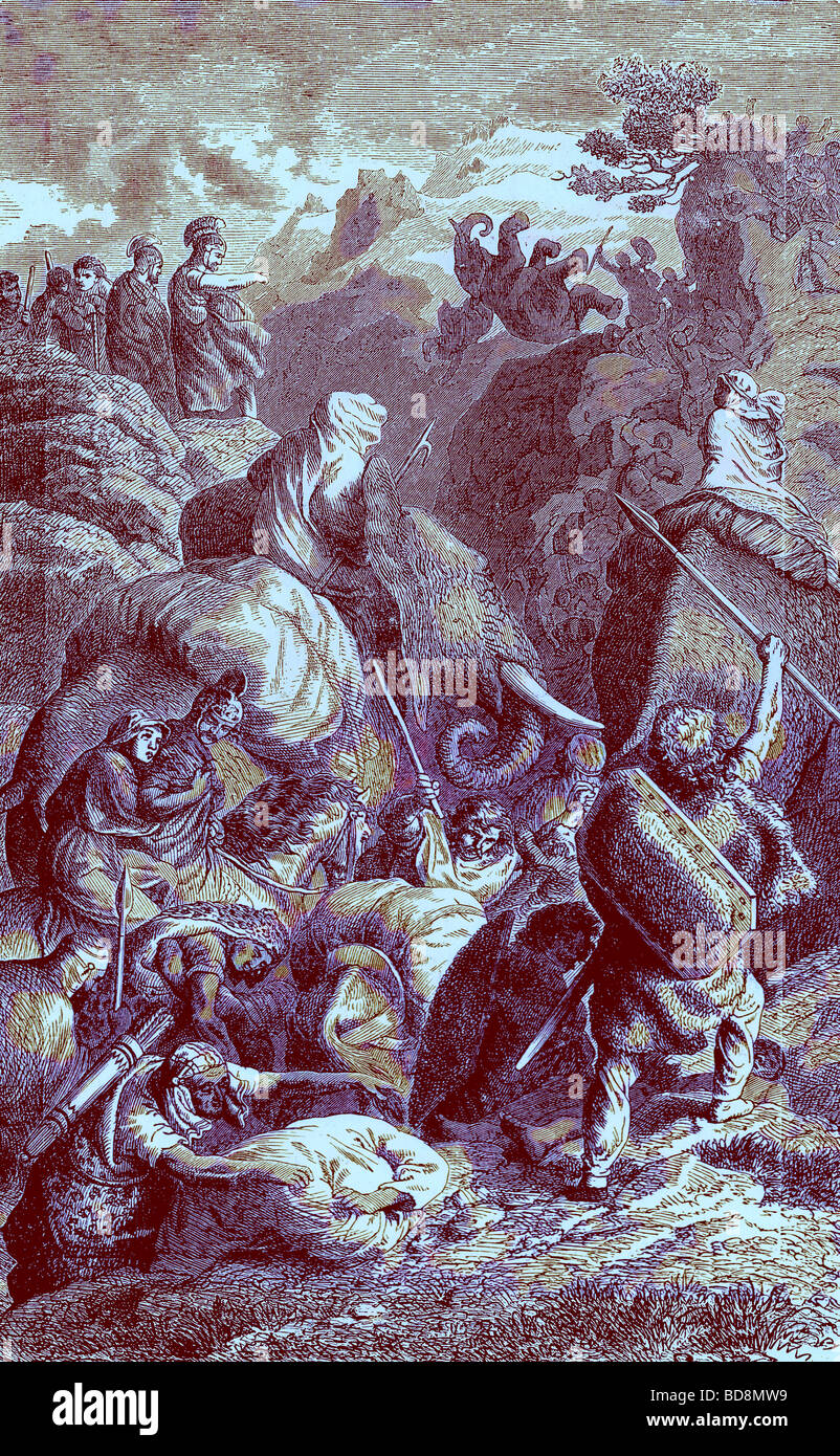 Hannibal die Alpen in Italien Illustration aus The Illustrated History