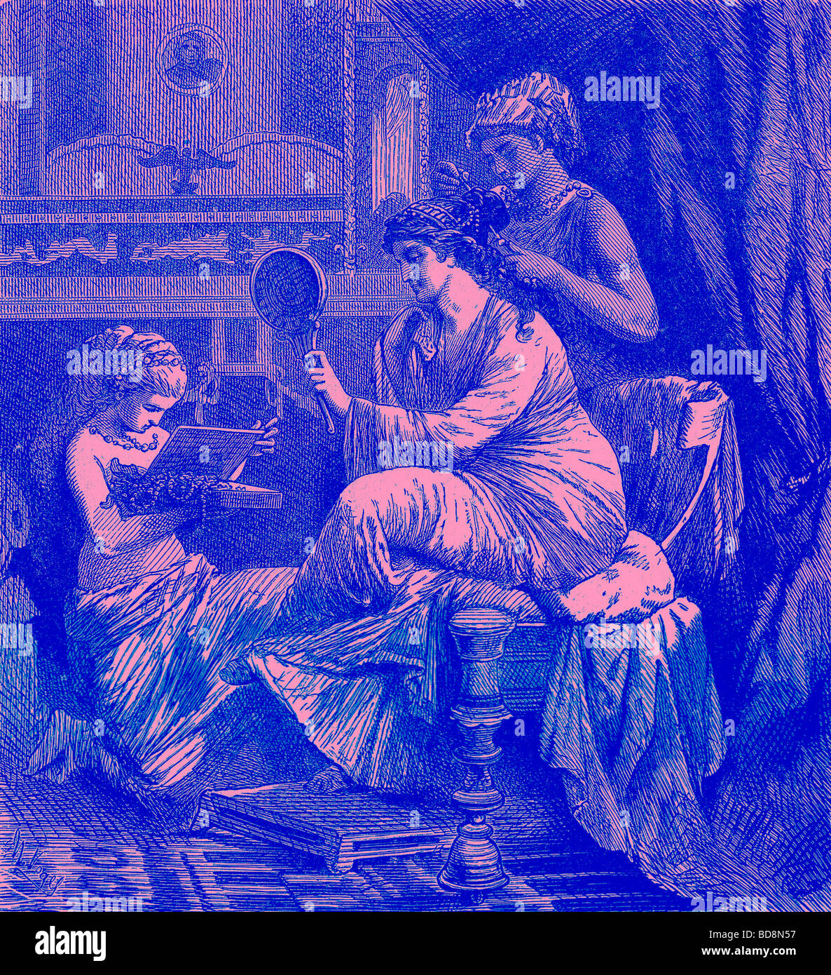 Roman Dame an ihre Toilette Illustration aus The Illustrated History of die Welt Ward Lock c 1880 Stockfoto