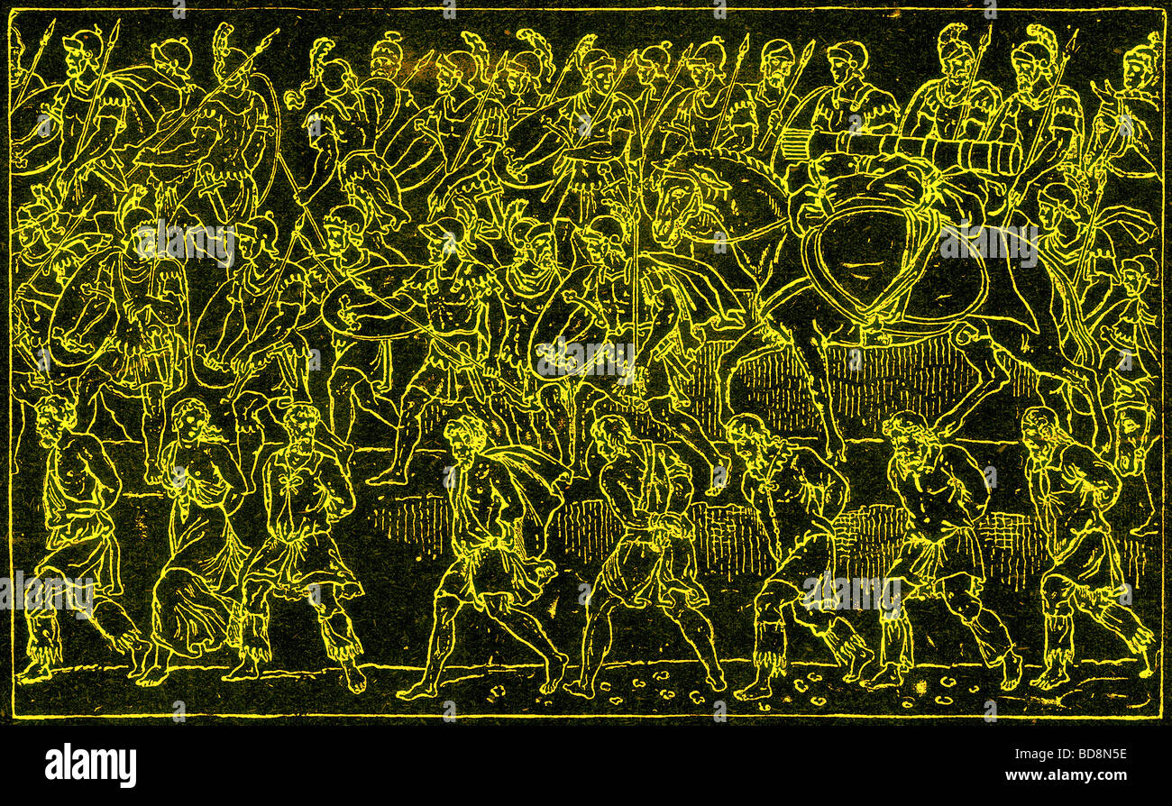 Römische Soldaten und Barbaren Gefangenen Illustration aus der illustrierten Geschichte der Welt Ward Lock C 1880 Stockfoto