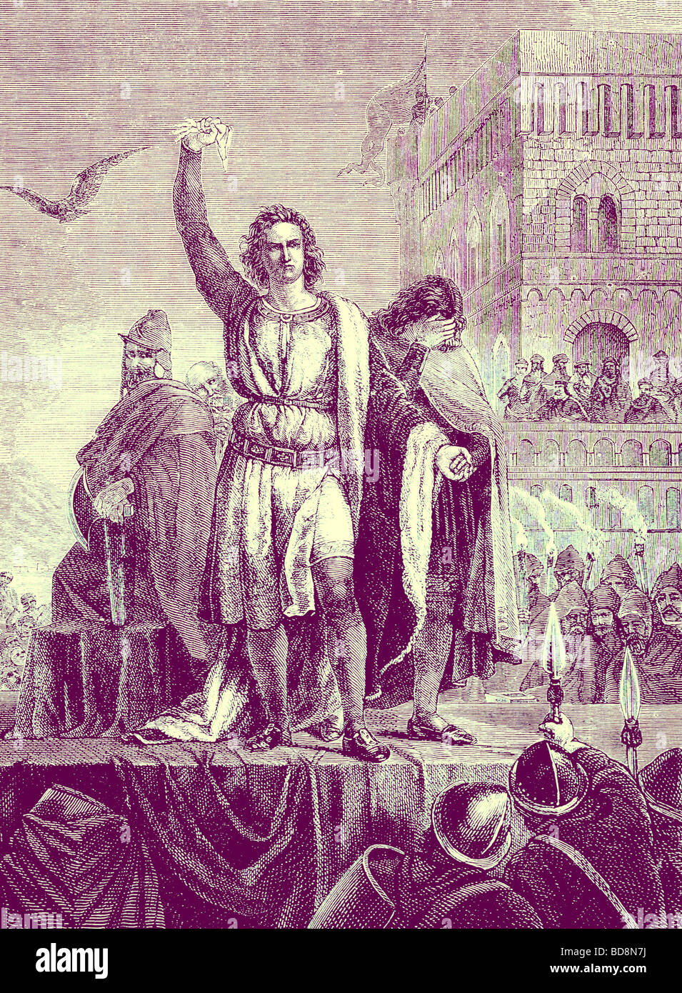 Conradin auf dem Gerüst in Naples Illustration aus der illustrierten