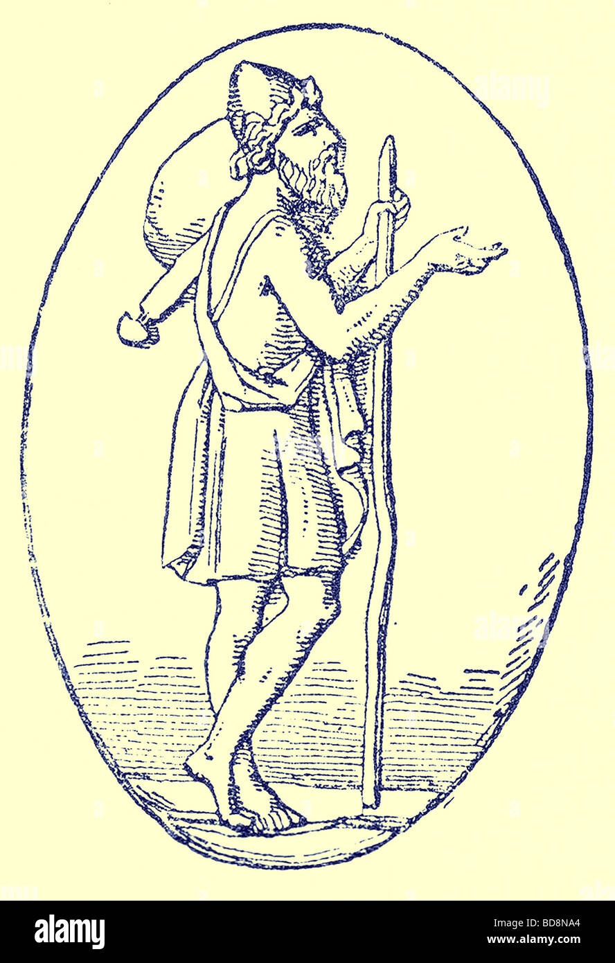 Odysseus betteln Illustration aus der Geschichte von Griechenland von Victor Duruy Boston 1890 Stockfoto