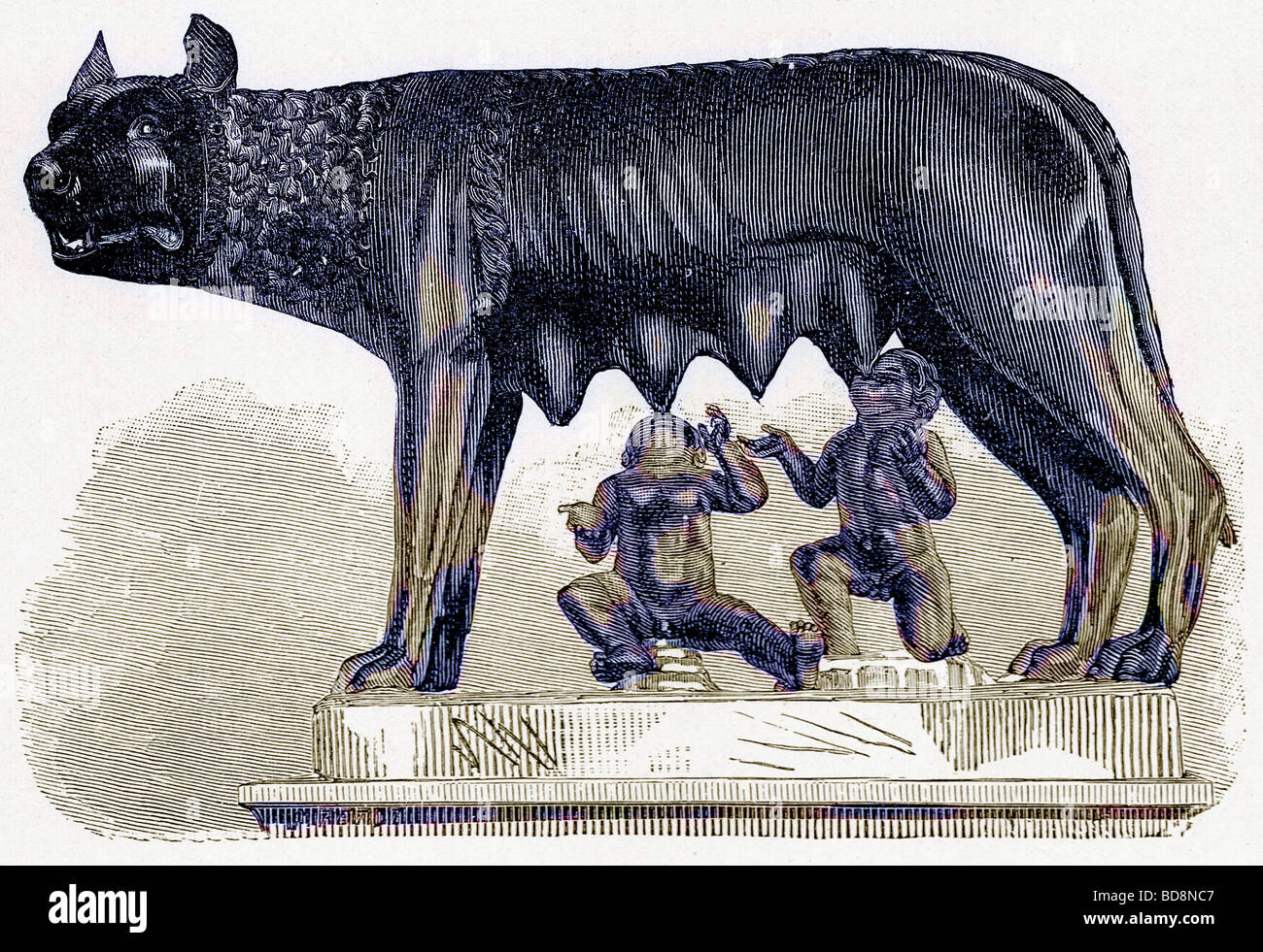 She Wolf von der Capitol-Abbildung aus der Geschichte Roms durch Victor Duruy Kegan Paul Graben Co 1884 Stockfoto